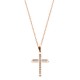 Σταυρός από ροζ χρυσό Κ14 με αλυσίδα