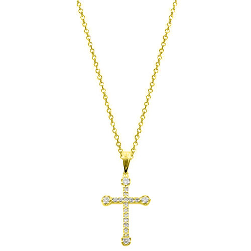 Χρυσός σταυρός Κ14 με αλυσίδα