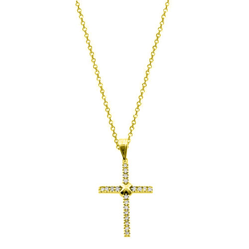 Χρυσός σταυρός Κ14 με αλυσίδα
