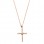 Σταυρός από ροζ χρυσό Κ14 με αλυσίδα