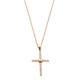 Σταυρός από ροζ χρυσό Κ14 με αλυσίδα