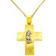 Χρυσός χειροποίητος βαπτιστικός σταυρός Κ14 με αλυσίδα