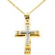 Χρυσός βαπτιστικός σταυρός Κ14 με αλυσίδα