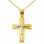 Χρυσός βαπτιστικός σταυρός  Κ14 με αλυσίδα