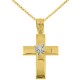 Χρυσός βαπτιστικός σταυρός Κ14 με αλυσίδα