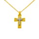 Χρυσός μασίφ σταυρός Κ14 με αλυσίδα