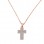 Σταυρός από ροζ χρυσό Κ14 με αλυσίδα