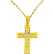 Χρυσός βαπτιστικός σταυρός Κ14 με αλυσίδα