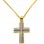 Χρυσός μασίφ σταυρός Κ14 με αλυσίδα