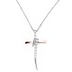 Λευκόχρυσος σταυρός Κ14 με αλυσίδα