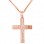 Σταυρός από ροζ χρυσό Κ14 με ζιργκόν