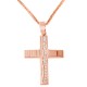 Σταυρός από ροζ χρυσό Κ14 με ζιργκόν