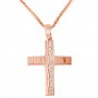 Σταυρός από ροζ χρυσό Κ14 με ζιργκόν