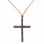 Σταυρός από ροζ χρυσό Κ14 με αλυσίδα