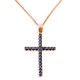 Σταυρός από ροζ χρυσό Κ14 με αλυσίδα