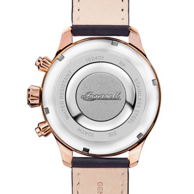 Ρολόι Ingersoll Delta χρονογράφος με μαύρο λουράκι I02401