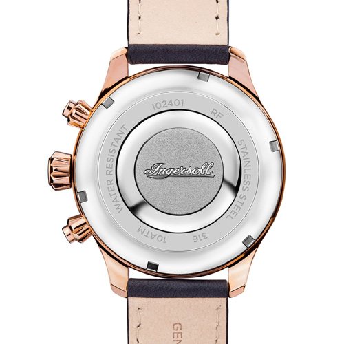 Ρολόι Ingersoll Delta χρονογράφος με μαύρο λουράκι I02401