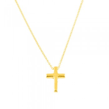 Χρυσό κολιέ Κ14 με σταυρό