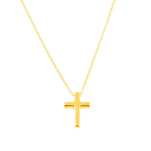 Χρυσό κολιέ Κ14 με σταυρό