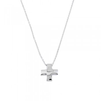 Λευκόχρυσο κολιέ Κ14 με σταυρό