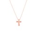 Κολιέ από ροζ χρυσό Κ14 με σταυρό