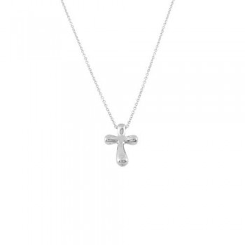 Λευκόχρυσο κολιέ Κ14 με σταυρό