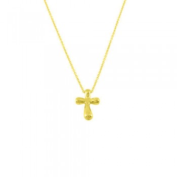 Χρυσό κολιέ Κ14 με σταυρό