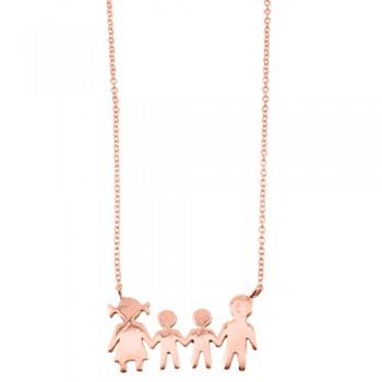 Κολιέ οικογένεια από ροζ χρυσό Κ14