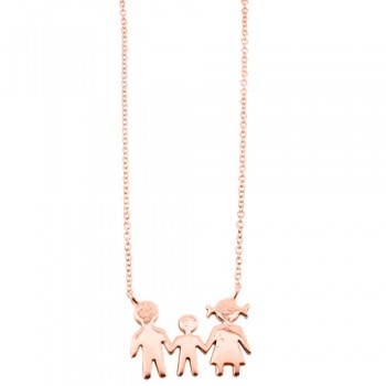 Κολιέ οικογένεια από ροζ χρυσό Κ14