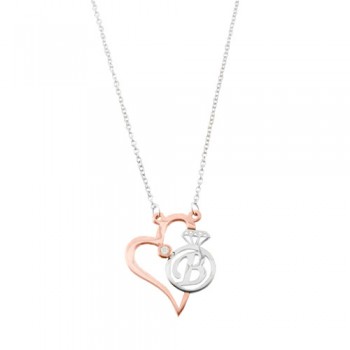 Λευκόχρυσο κολιέ Κ9 με μονόγραμμα