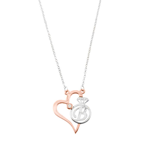 Λευκόχρυσο κολιέ Κ9 με μονόγραμμα