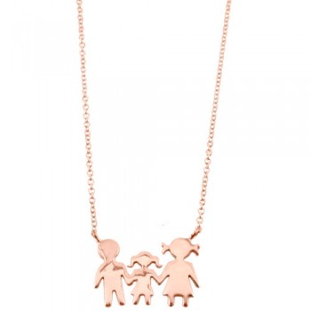 Κολιέ οικογένεια από ροζ χρυσό Κ14