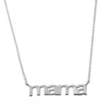 Λευκόχρυσο κολιέ mama Κ14