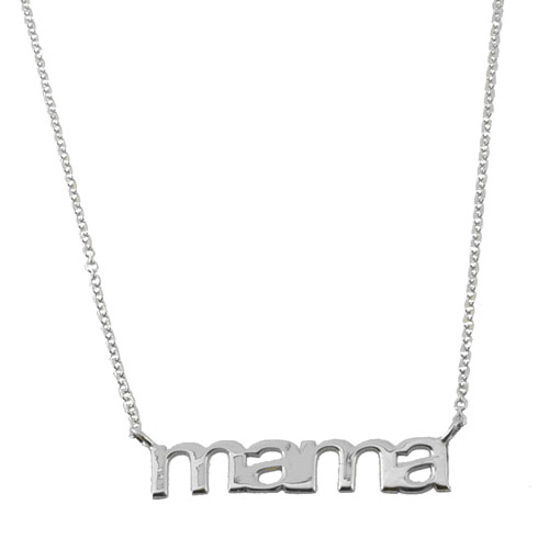 Λευκόχρυσο κολιέ mama Κ14