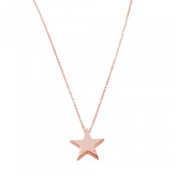 Κολιέ αστέρι από ροζ χρυσό Κ14
