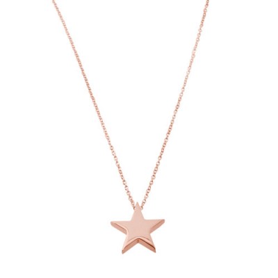 Κολιέ αστέρι από ροζ χρυσό Κ14
