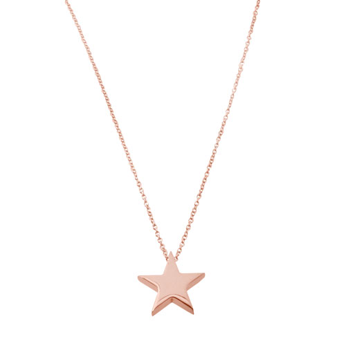 Κολιέ αστέρι από ροζ χρυσό Κ14