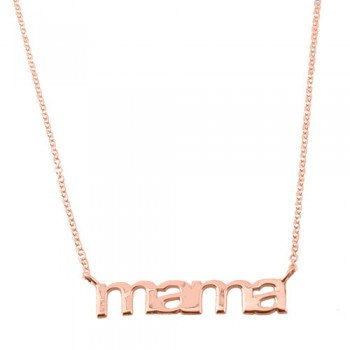 Κολιέ mama από ροζ χρυσό Κ14
