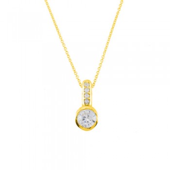 Χρυσό κολιέ Κ14 με ζιργκόν