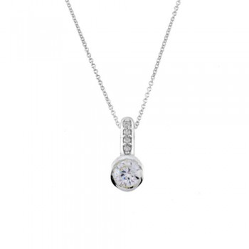 Λευκόχρυσο κολιέ Κ14 με ζιργκόν