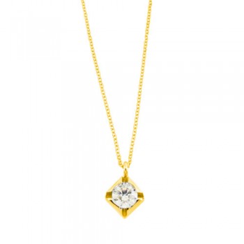 Χρυσό κολιέ Κ14 με ζιργκόν