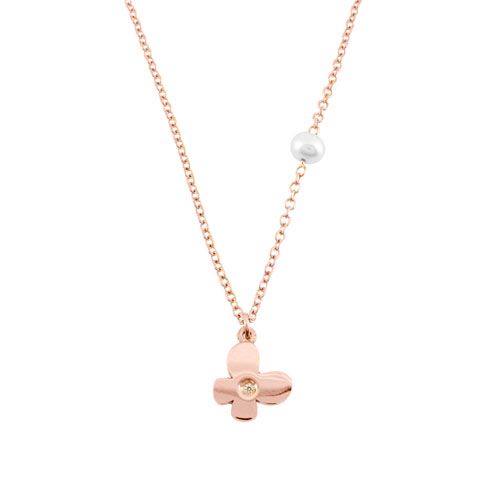 Κολιέ πεταλούδα από ροζ χρυσό Κ14