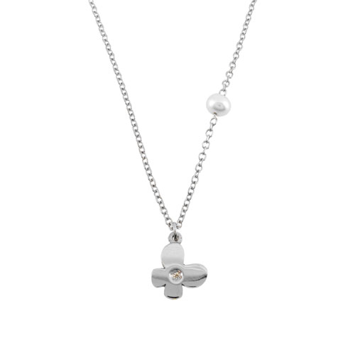 Λευκόχρυσο κολιέ πεταλούδα Κ14