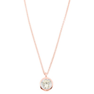 Κολιέ από ροζ χρυσό Κ14 με ζιργκόν