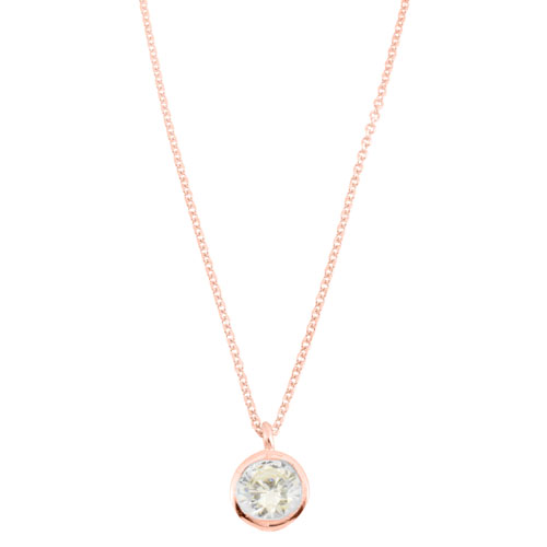 Κολιέ από ροζ χρυσό Κ14 με ζιργκόν