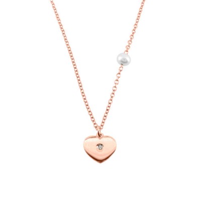 Κολιέ καρδιά από ροζ χρυσό Κ14