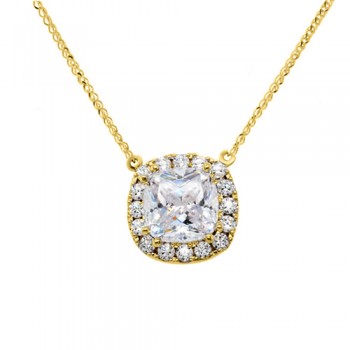 Χρυσό cushion κολιέ Κ14