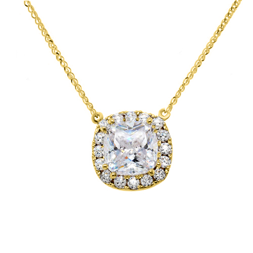 Χρυσό cushion κολιέ Κ14