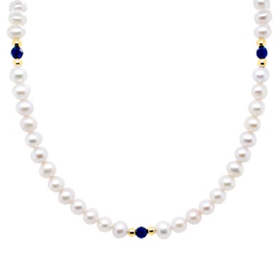 Κολιέ με μαργαριτάρια και χρυσό Κ14