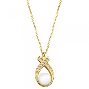 Χρυσό κολιέ Κ14 με μαργαριτάρι